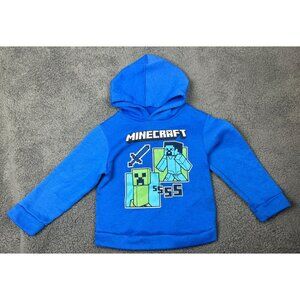 Minecraft 5/6 5 6  Blue Hoodie Sweatshirt Pullover Fleece Polyester Creeper